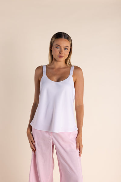 Satin Cami - White