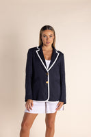 Blazer w/Contrast Trim - Navy