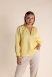 Linen Button Front Top - Buttermilk