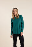 Scoop Hem Jumper - Forest