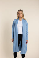 Merino Long Cardigan - Cornflower