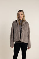 Textured Fur Jacket - Clove