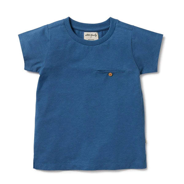 Dark Blue Organic Pocket Tee