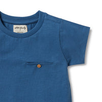 Dark Blue Organic Pocket Tee