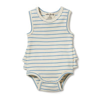 Petit Blue Organic Ruffle Bodysuit