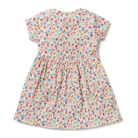 Tropical Garden Crinkle Button Dress