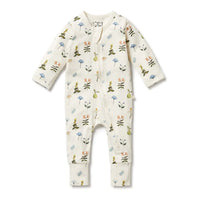 Organic Zipsuit w/ Feet - Petit Garden