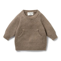 Knitted Pocket Jumper - Walnut