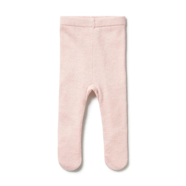 Knitted Legging w/ Feet - Pink