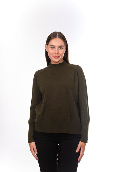 Side Ribbed Pullover - Olive