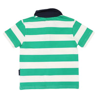 Striped Polo Tee - Green Stripe