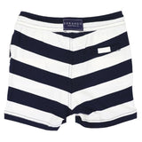 Striped Cotton Short - Navy