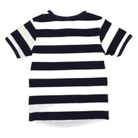 Striped Henley Tee - Navy Stripe