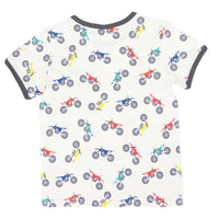 Motor Bike Print Pocket Tee - White