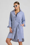 The Classic Grosgrain Shirtdress - French Navy Stripe