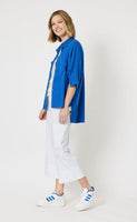 Darci Linen Blend Shirt - Azure