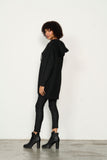 Hoodie w/ Hidden Pockets/Tunic - Black