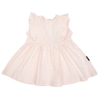 Gold Spot Frill Dress - Light Pink