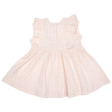 Gold Spot Frill Dress - Light Pink