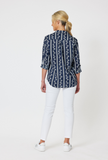 Harbour Cotton Print Shirt - Navy/White