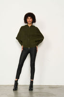 Batwing w/ Double Zip & Hood Jumper - Olive