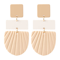 Beige Square Earrings