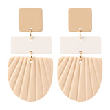 Beige Square Earrings