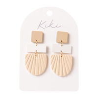 Beige Square Earrings