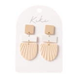 Beige Square Earrings