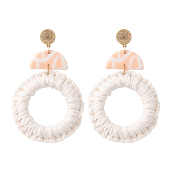 Pink & White Hoop Earrings