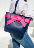 Chloe Handbag - Navy/Pink