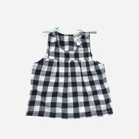 Baby Girls Amelia Top - Navy Check