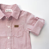 Boys Dress Shirt - Red Pinstripe