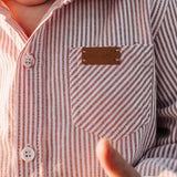 Boys Dress Shirt - Red Pinstripe