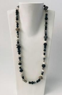 Pearl Composite Necklace - Grey/Black