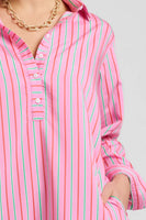 The Popover Shirtdress - Pink Combo