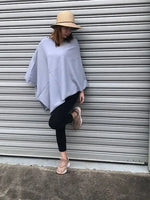 Wool Blend Poncho - Baby Blue