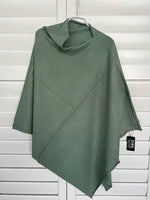 Wool Blend Poncho - Olive