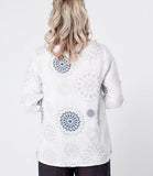 Rada 3/4 Sleeve Top - White/Perla