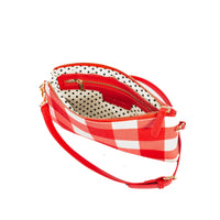 Capri Small Gingham Crossbody - Red & White