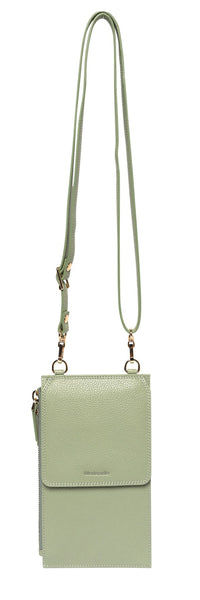 Cow Leather Phone/Cross Body Bag - Sage