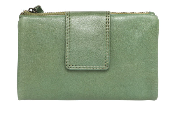 Soft Cow Leather Multi Card Wallet - Grass