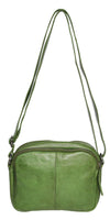 Soft Cow Leather Cross Body Camera Bag - Grass