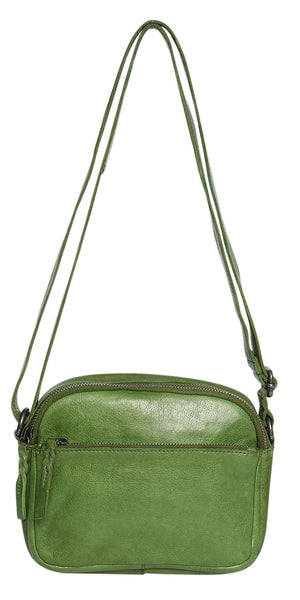 Soft Cow Leather Cross Body Camera Bag - Grass