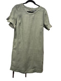 Ruffle Sleeve Linen Dress - Olive