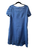 Frill Hem Linen Dress - Royal