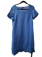 Frill Hem Linen Dress - Royal