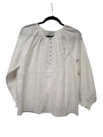 Linen Button Front Top - White