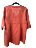 V Neck Linen Tunic - Rust