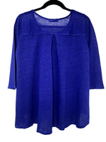 Hi-Low Swing Linen Top - Royal